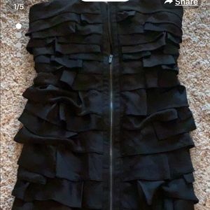 Black ruffle cocktail dress
